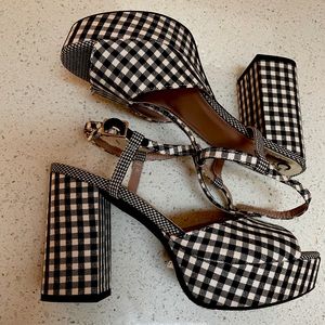 Circus Sam Edelman Gingham platform sandals NWOT